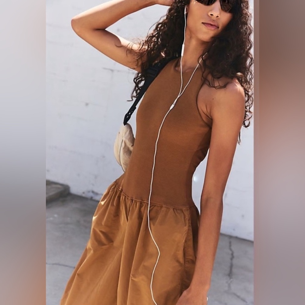 NWT Free People Movement Plie Onesie Jumpsuit Brown Size Large - Picture 3 of 11